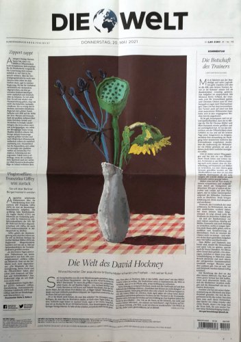 Les fleurs de David Hockney dans les feuilles de Die Welt