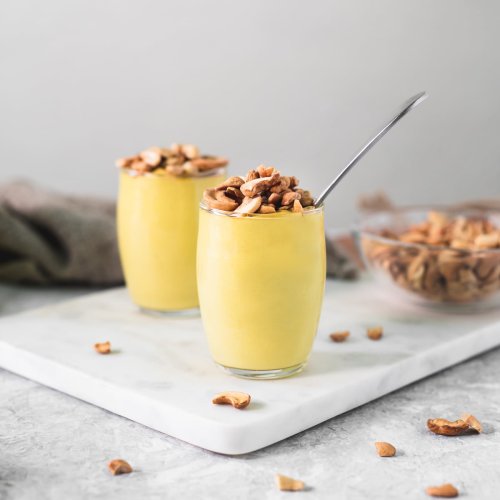 Healthy Vegan Banana Cream Pudding With Turmeric