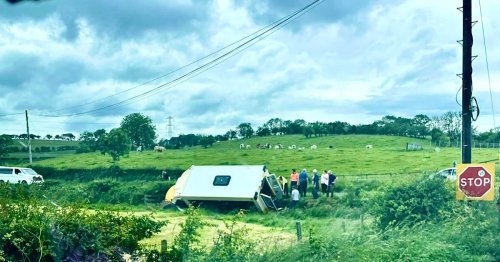 Larne crash appeal after bus carrying school children ends up in ditch