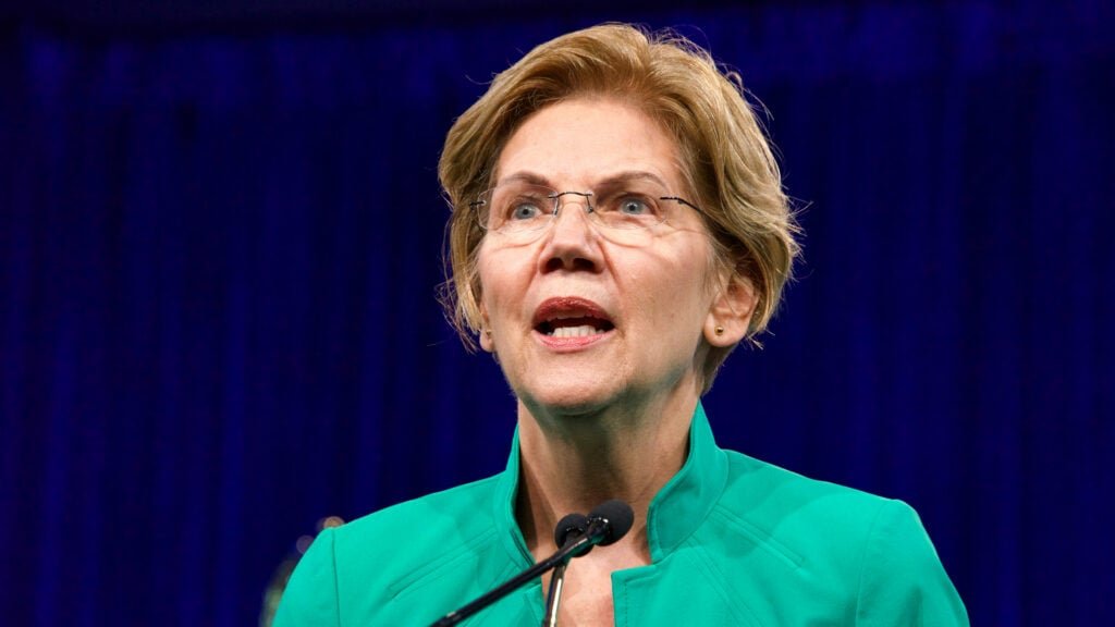 Elizabeth Warren Says Trump's Banking Regulator Looking Into His Family's Crypto Bank Application: 'The Public Deserves Transparency'