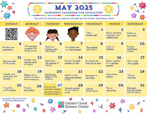 Your Happiness Calendar for Educators for May 2025