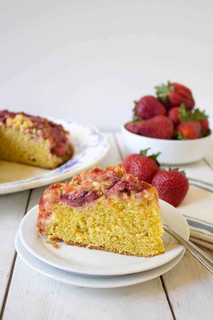 Strawberry Rhubarb Upside Down Cake