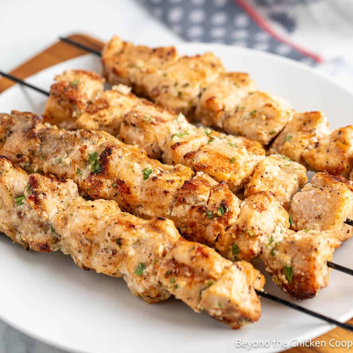 Garlic Parmesan Chicken Skewers