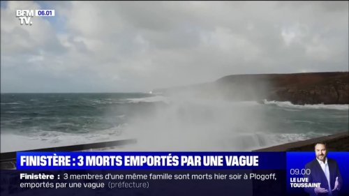 3 membres d'une même famille meurent emportés par une vague dans le Finistère