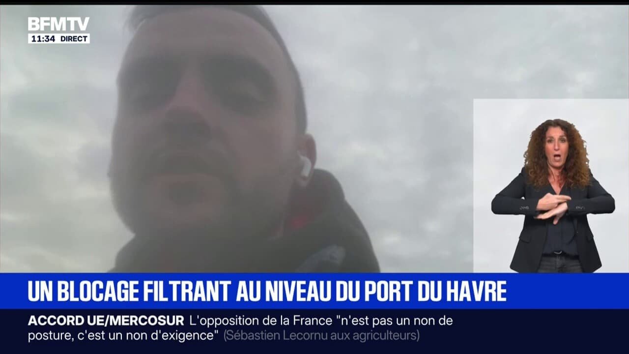 Les agriculteurs installent un « barrage filtrant » pour « contrôler le maximum de camions qui entrent et qui sortent du port du Havre »