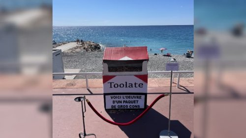 "L'œuvre d'un paquet de gros cons": à Nice, un artiste interpelle sur la pollution des mégots sur les plages