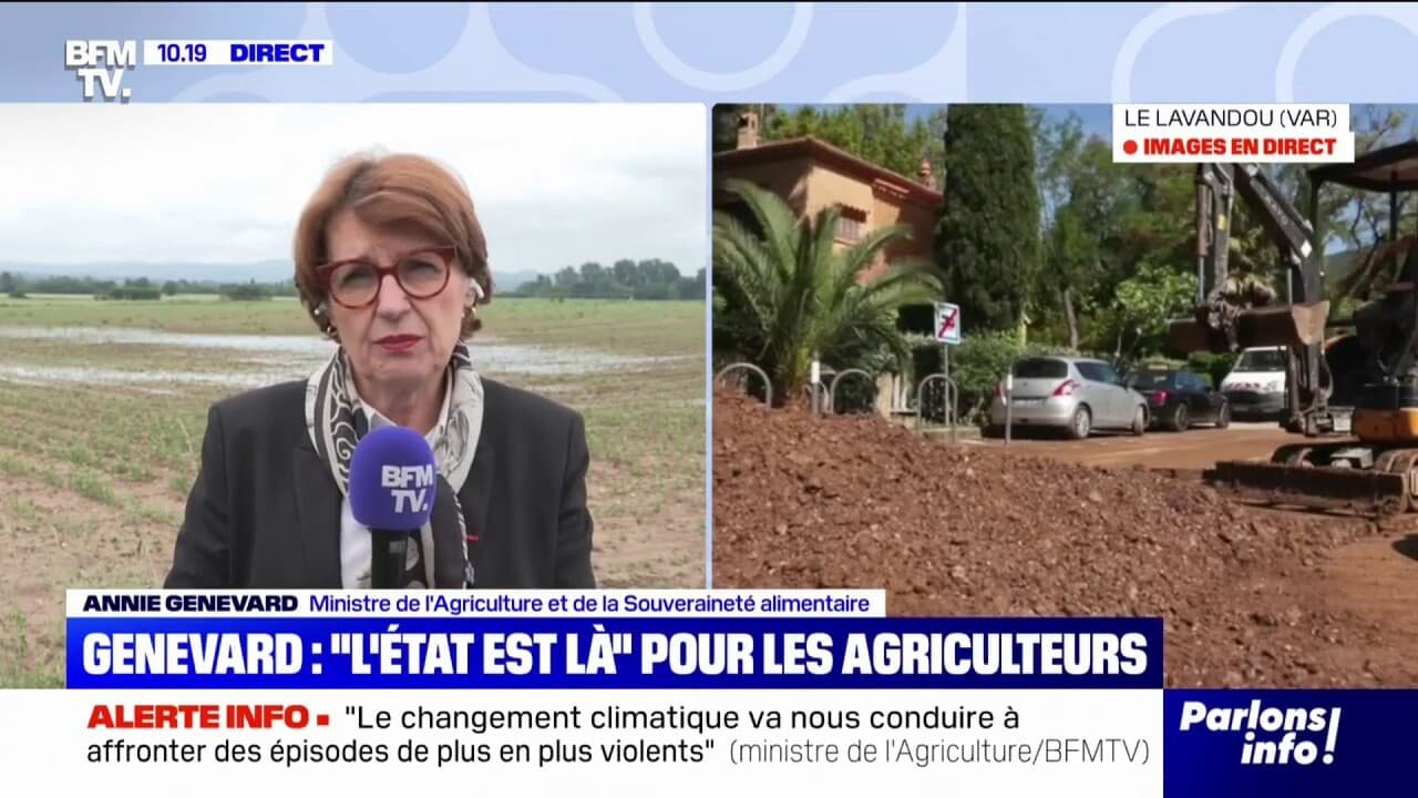 Orages: « Il faut (que l’agriculture) s’adapte au changement climatique », déclare Annie Genevard, ministre de l’Agriculture et de la Souveraineté alimentaire