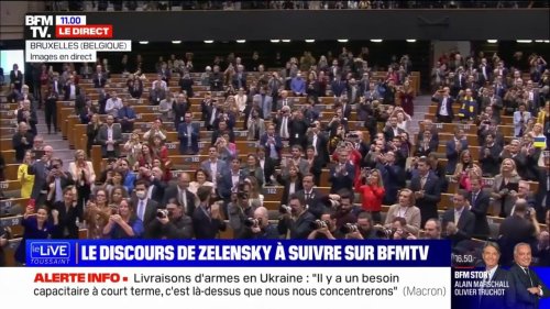 Volodymyr Zelensky ovationné lors de son arrivée au Parlement européen à Bruxelles