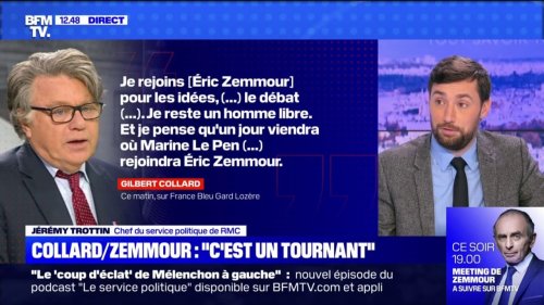 Tout comme lui, Gilbert Collard pense "qu'un jour viendra où Marine Le Pen (...) rejoindra Eric Zemmour"