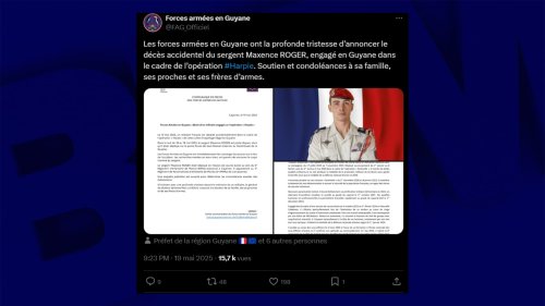 Guyane: mort d'un soldat français de l'opération Harpie dans un "accident", une enquête ouverte