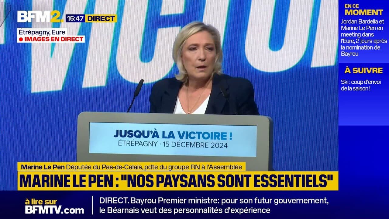 Crise agricole: « l’agriculture vit une saignée sociale » juge Marine Le Pen dans l’Eure