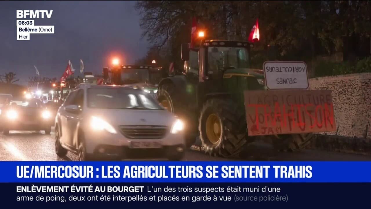 Mercosur: les agriculteurs français se sentent trahis après les propos d’Emmanuel Macron, « positifs » quant à un possible feu vert
