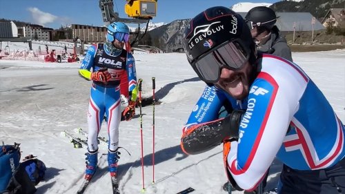 Hautes-Alpes: le skieur Cyprien Sarrazin à l'entraînement à Montgenèvre