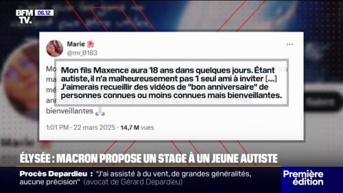 Julien Doré, Emmanuel Macron... Des célébrités souhaitent un bon anniversaire à Maxence, un jeune autiste, après l'appel de sa maman sur les réseaux sociaux