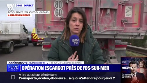 Retraites: les syndicats maintiennent la pression à Fos-sur-Mer où une opération escargot est en cours