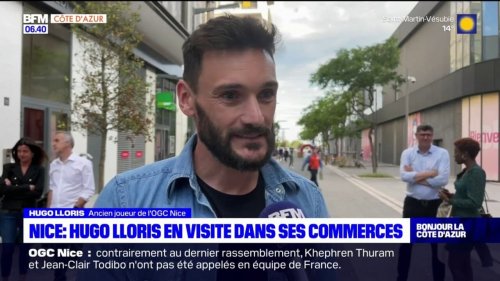 Nice: Hugo Lloris en visite à Saint-Isidore dans ses commerces