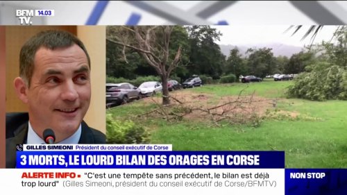 Orages en Corse: Gilles Simeoni décrit "une tempête sans précédent", insistant sur "un bilan déjà lourd"