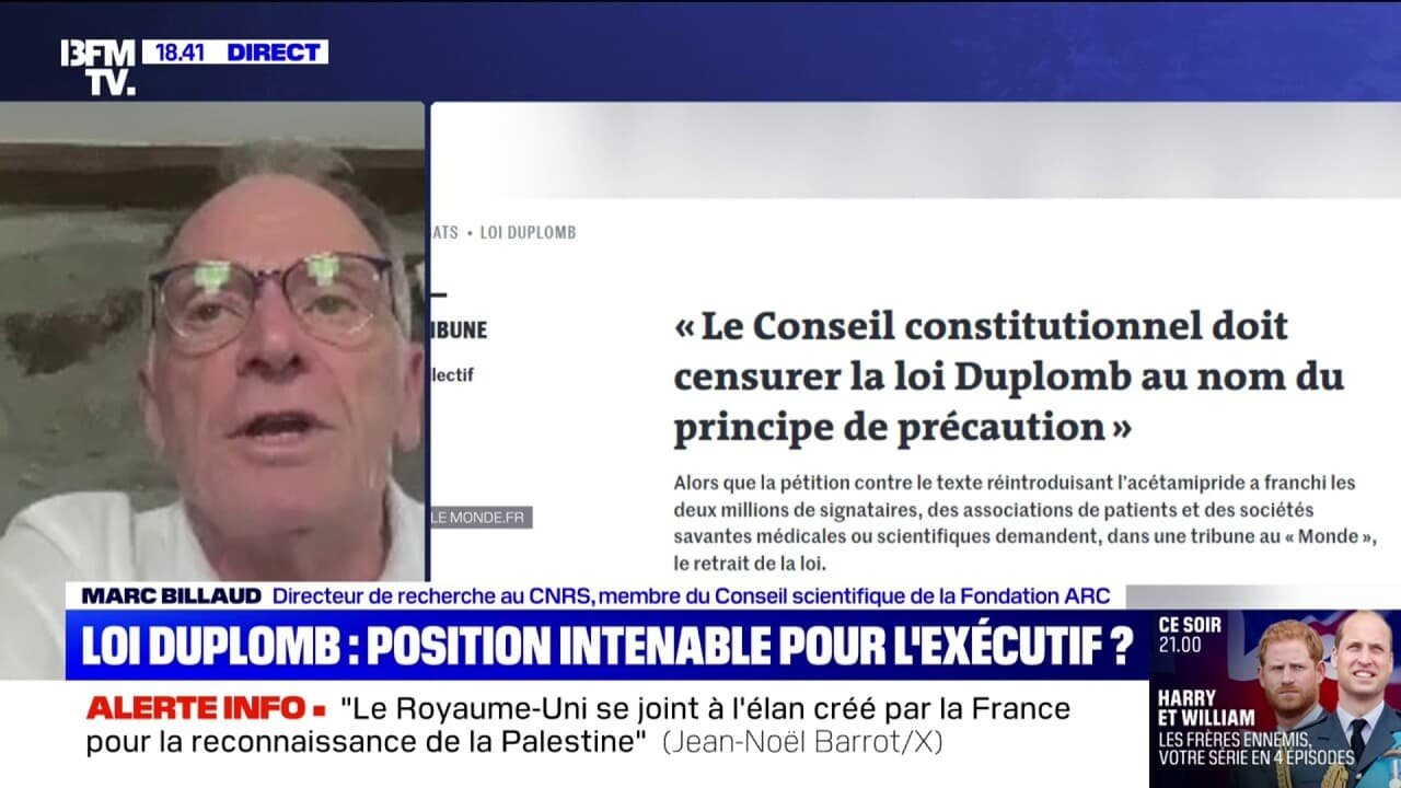 Loi Duplomb: pour Marc Billaud, directeur de recherche au CNRS, « c’est la science qui doit éclairer les décisions politiques et pas l’inverse »