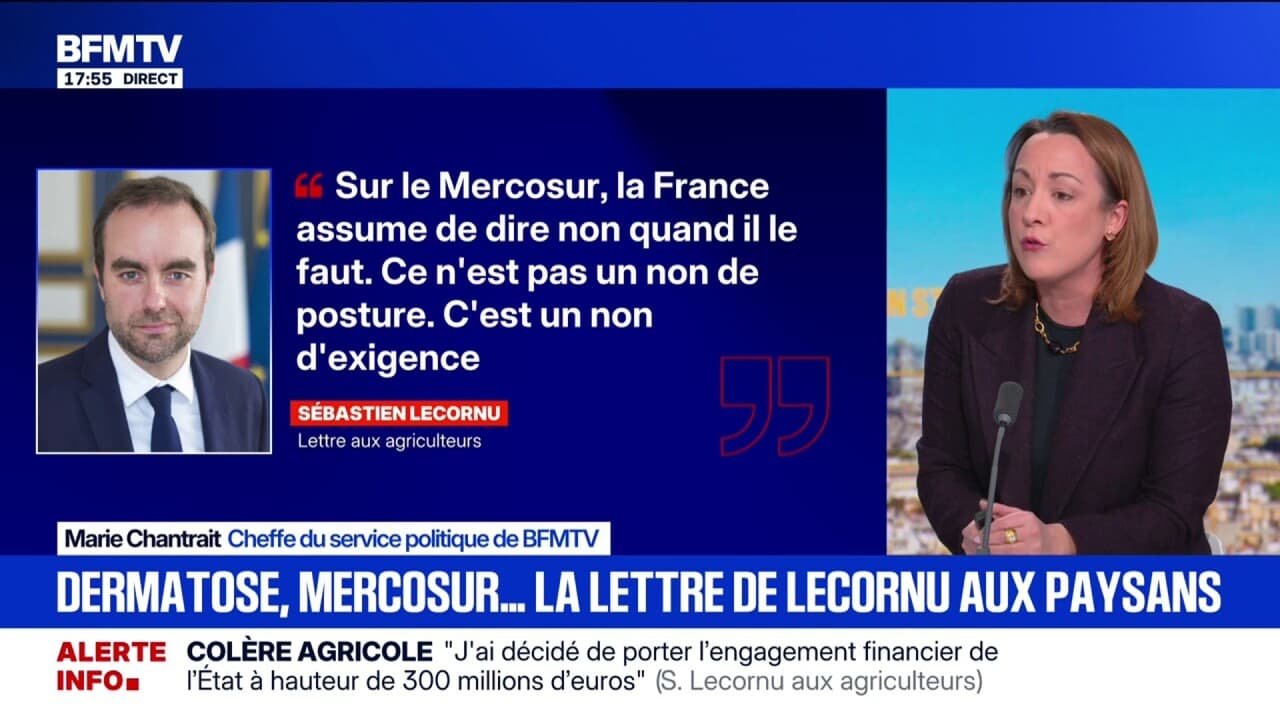 Mercosur, dermatose … Sébastien Lecornu a adressé une lettre aux agriculteurs
