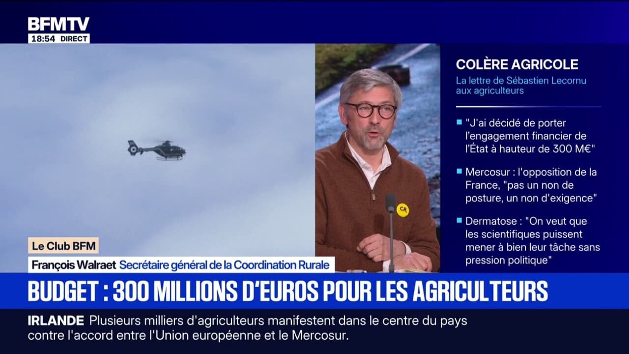 300 millions d&rsquo;euros pour les agriculteurs: pour François Walraet, secrétaire général de la Coordination Rurale, « ça ne suffit pas pour calmer la colère »
