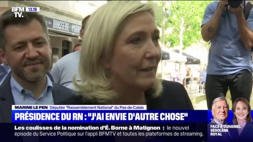 Présidence du RN: Marine Le Pen "souhaite mettre [son] énergie dans la présidence du groupe à l'Assemblée nationale"