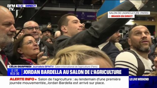 Bain de foule pour Jordan Bardella, président du Rassemblement national, au Salon de l'agriculture