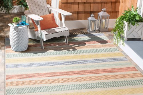 I Transformed My Deck in Less Than 1 Minute Thanks to BHG’s Colorful Outdoor Rug