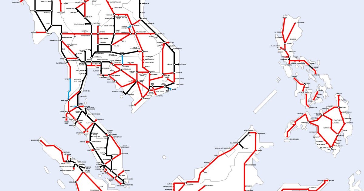 A Utopian Map of Southeast Asian Railways