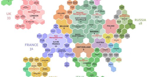 These 1,000 hexagons show how global wealth is distributed