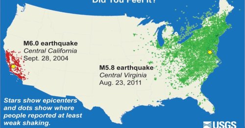 East Coast quakes are felt farther than West Coast ones. Here’s why