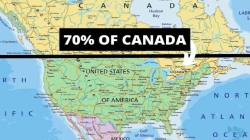 Most Canadians live south of Seattle and other mental map surprises