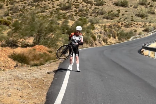 Cyclists Battle Strong Wind In Hilarious Clip