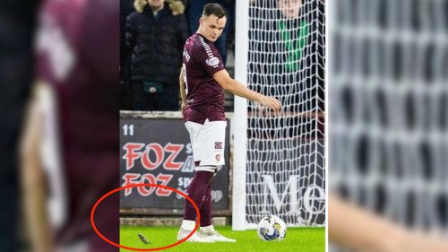 Schock-Szene mitten im Spiel: Fan wirft Korkenzieher auf Erstliga-Profi! | Fußball