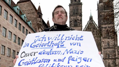 Nürnberger protestiert für eine Impf-Pflicht