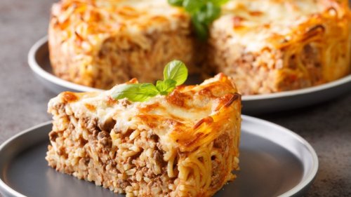 Würziger Spaghetti-Kuchen mit Hackfleisch und Ricotta