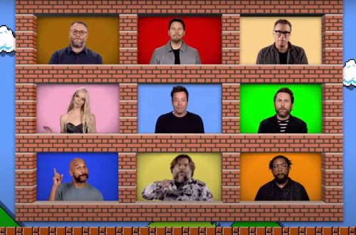 Pow Watch Jimmy Fallon The Roots Cover Super Mario Bros Game Theme Music With Movie s Cast 