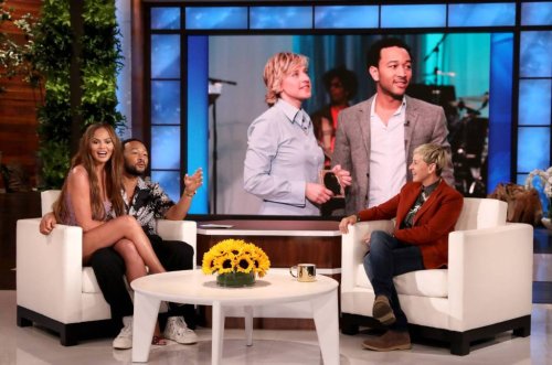 Chrissy Teigen Nearly Flashes Ellen DeGeneres During Show Visit: Watch