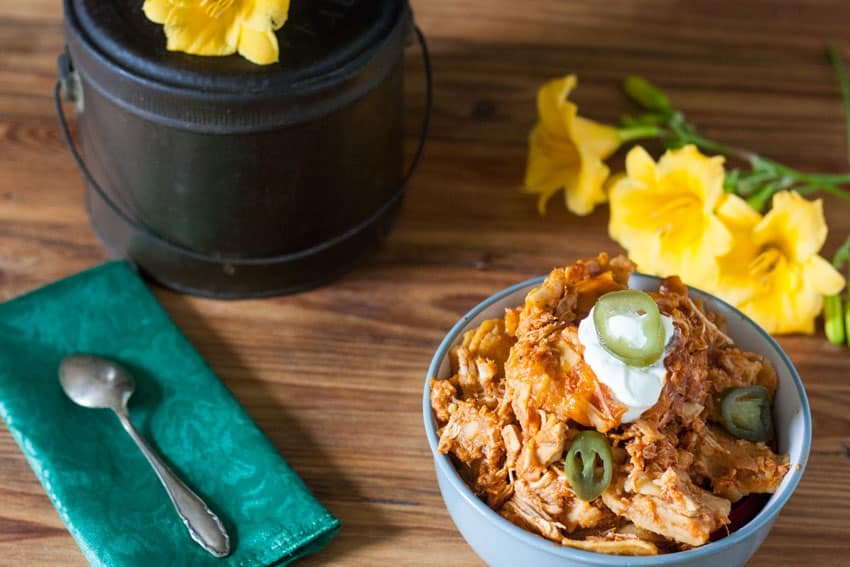 Crockpot Chicken Enchiladas Casserole