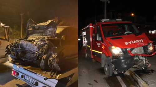 Trafik kazasına müdahaleye giden itfaiye de kazaya karıştı: 8 yaralı