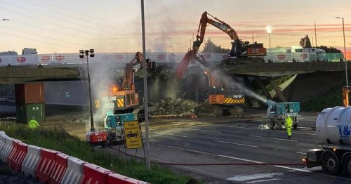 Major delays on M6 as junction 10 closed for bridge demolition in Walsall