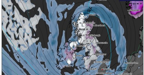 Weather maps turn white as UK to be hit by huge Greenland snow wall in days