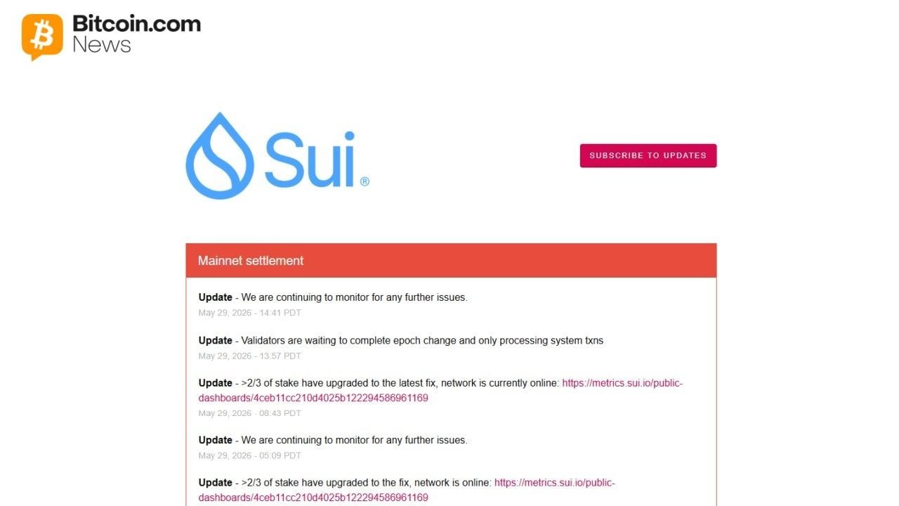 Sui Network Hits Third Transaction Halt in 48-Hour Outage Wave