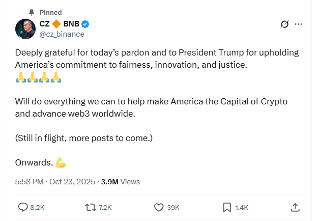 Trump Pardons CZ, Shakes Up Grok’s Price Prediction for $BNB and Best Altcoins to Buy