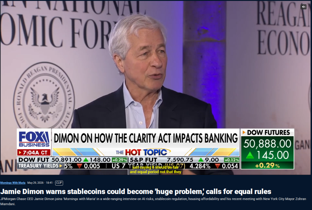 Banks Vs. Crypto Law: JPMorgan CEO Doubles Down On CLARITY Opposition