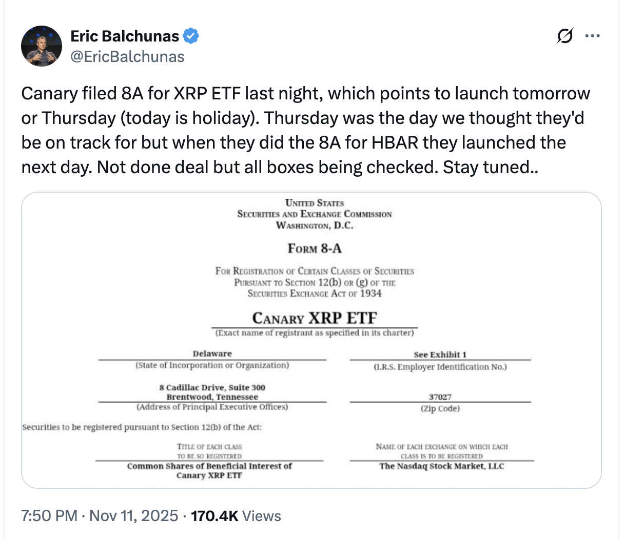 Best Crypto to Buy as an XRP ETF Teases a Thursday Debut