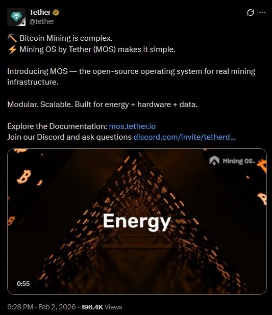 Tether Launches Bitcoin Mining OS, Fueling $HYPER’s $31.2M Presale