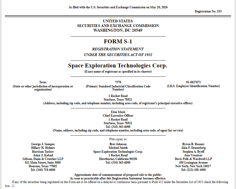SpaceX Reveals $1.45B Bitcoin Stash In S-1 Filing, Surpassing Market Estimates