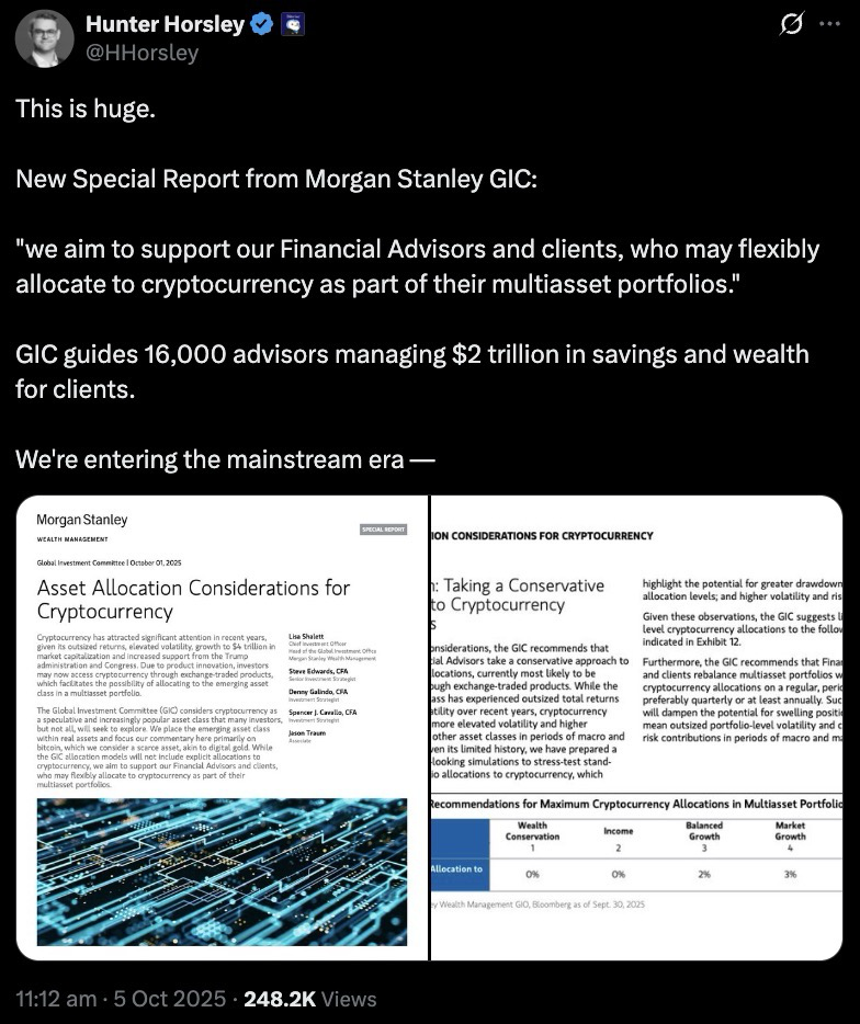 Morgan Stanley Turns Cautiously Bullish – 3 Cryptos Poised to Explode Next