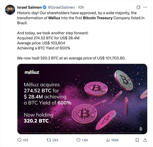 Next Crypto to 1,000x as Brazil Fintech Firm Becomes First Publicly-Traded Bitcoin Treasury Company