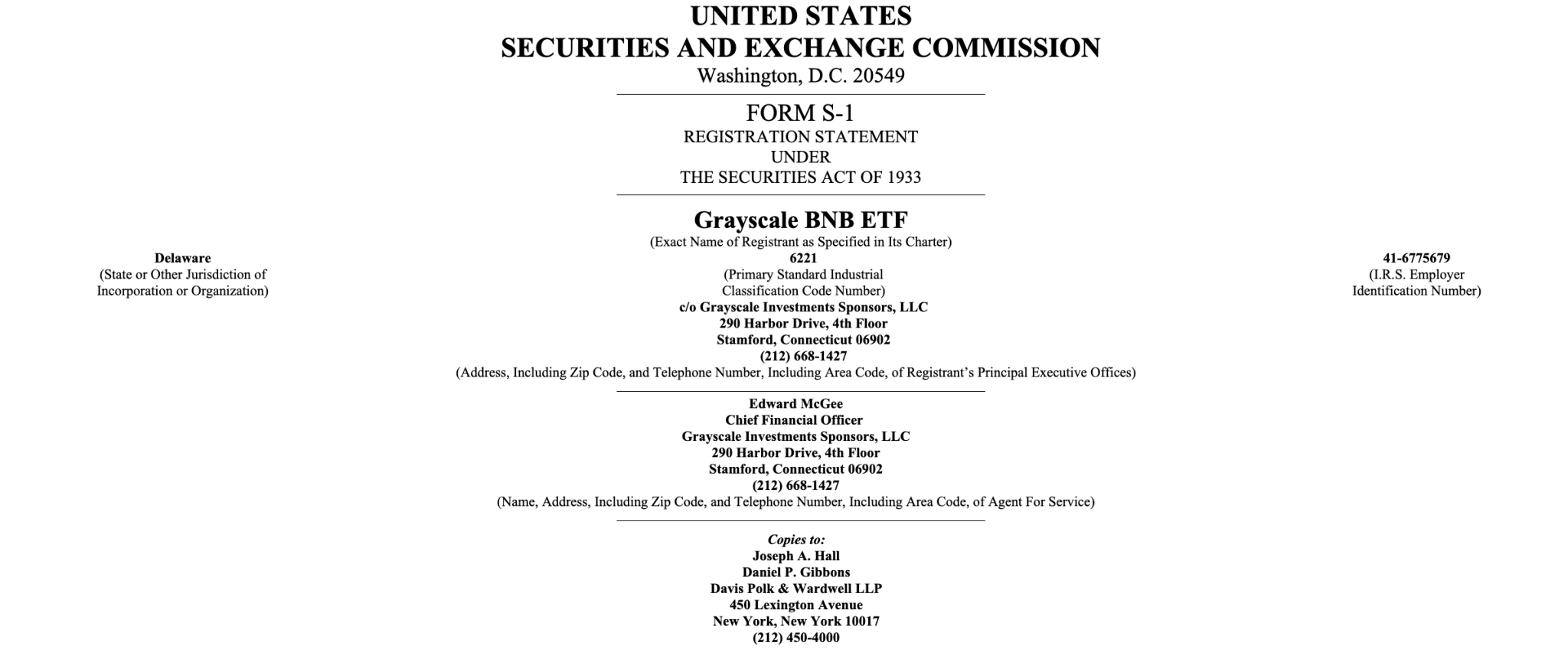 Grayscale Files Spot BNB ETF Application With US SEC — Report